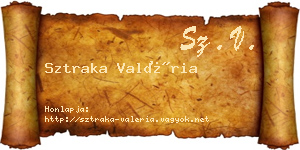 Sztraka Valéria névjegykártya