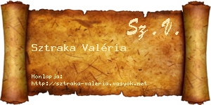 Sztraka Valéria névjegykártya